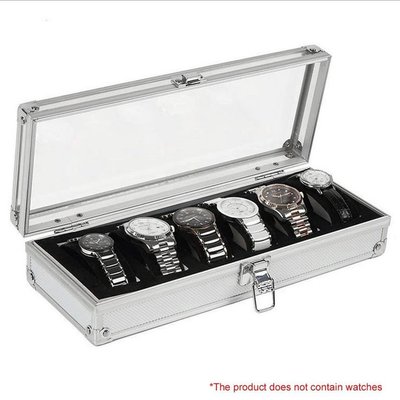 XII 6位鋁製手錶箱 6格插入槽珠寶手錶展示儲物盒案例鋁製手錶盒珠寶裝飾收納盒 鋁箱手錶盒手錶收納盒 手錶展示盒現貨
