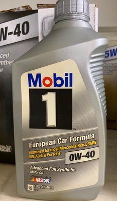 【MOBIL 美孚】Car Formula、0W40、合成機油、1L/罐【美國進口】單買區