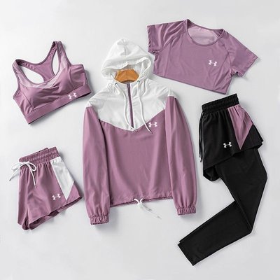 現貨熱銷-UNDER ARMOUR 安德瑪 瑜伽套裝 運動套裝 女 健身服 跑步服 速乾衣 瑜伽服 運動內衣 上衣 外套