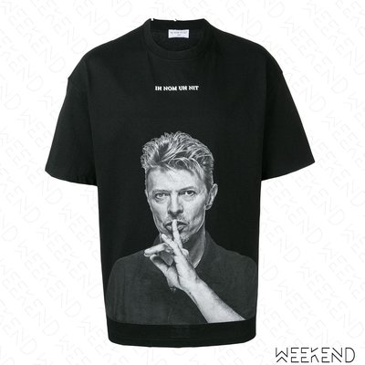 【WEEKEND】 IH NOM UH NIT David Bowie Silence 短袖 上衣 T恤 黑色 19春夏