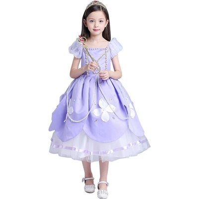 熱銷 博林 萬圣節兒童服裝cosplay冰雪奇緣舞會演出服女童迪士尼公主裙