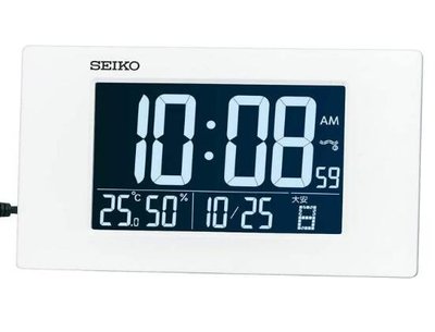 16834c 日本進口 限量品 真品 SEIKO 精工 好質感 白色 充電式 桌上的溫度計功能LED畫面電波時鐘送禮禮品