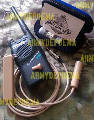 專業隱藏式無線耳機 + MOTOROLA VISAR VHF 無線電 (偵查、特勤人員、祕密跟蹤、隨扈)