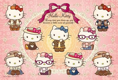 日本正版拼圖 三麗鷗 凱蒂貓 Hello Kitty 300片絕版拼圖，03-742