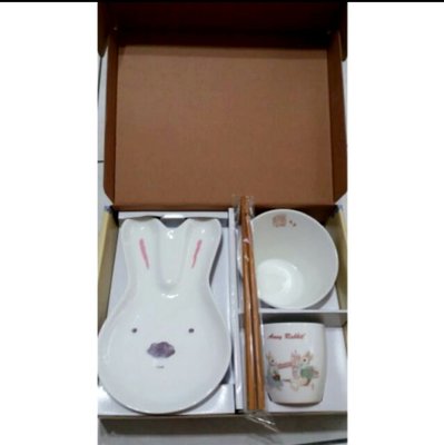 Anny Rabbit 安妮兔 單身貴族個人餐盤組 陶瓷盤組