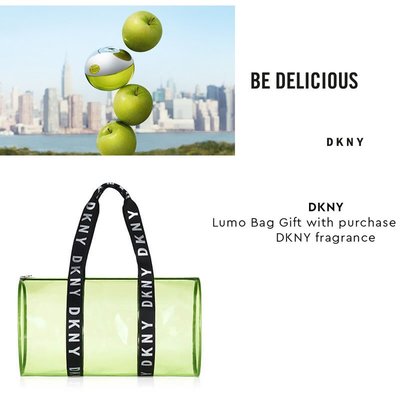 美國專櫃禮 DKNY 透明防水 運動瑜伽健身包 沙灘包 圓筒包 側背包 瑜伽包 健身包 旅行包 （DBT10)