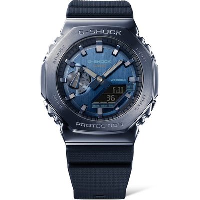 【金台鐘錶】CASIO卡西歐 G-SHOCK(GM-2100N-2A) 超人氣的八角(藍色x金屬)錶殼設計 農家橡樹