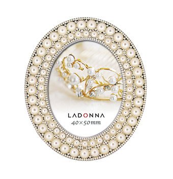 日本LADONNA Bridal迷你橢圓型珍珠相框