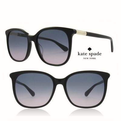 KATE SPADE ► ( 黑色框×金屬銀色×藍紫色漸層鏡片 ) 貓眼方框框型 眼鏡 光學鏡框 中性款｜100%全新正品｜特價!