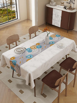 桌墊 桌布 桌布免洗防水防燙防餐桌布茶幾墊飯桌家用長方形台布桌墊輕奢簡約