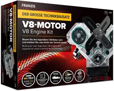 德國 FRANZIS V8 發動機引擎模型 V8 Engine 經典汽車跑車賽車用八缸發動機自組套件