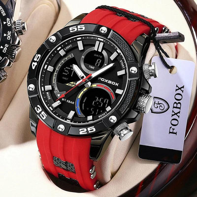 Foxbox 男士手錶防水雙顯示數字手錶運動電子手錶男士手錶