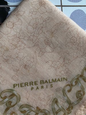 日本製Pierre Balmain 春天氣息粉色手帕/手絹，約44/44
