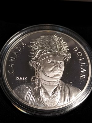 2007 加拿大 Proof Silver Dollar: Thayendanegea 92.5% 紀念銀幣