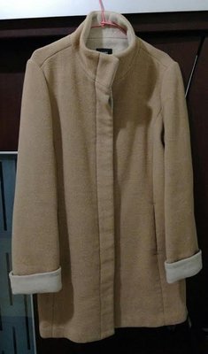 ♡二手香港製造【bossini堡獅龍】服飾駱駝色長大衣外套