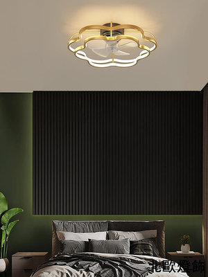 隱形風扇燈 創意圓環LED吸頂燈現代 餐廳臥室房間燈具簡約北歐