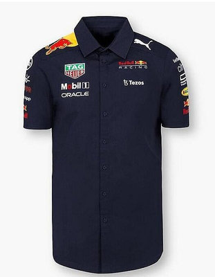 2022年款 Red Bull 紅牛車隊 F1賽車服 立領短袖襯衫 汽車廠牌LOGO衣服 正品賣場