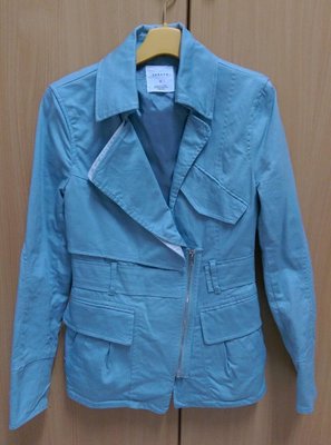 正韓藍色系長版風衣IZZUE JOJO OZOC款 西裝式外套 韓國購回
