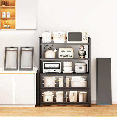廚房置物架落地多層置物櫃多功能家用收納櫃放小家電碗碟儲物櫃子