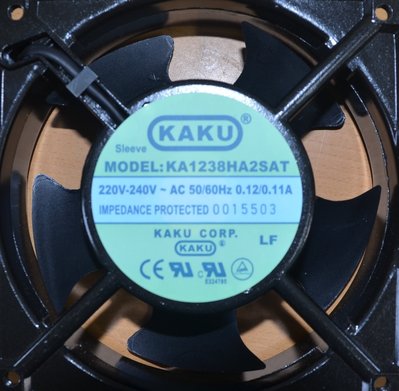 KAKU 4吋 散熱風扇 4" 110V KA1238HA1SAT 220V KA1238HA2SAT (插PIN附線)