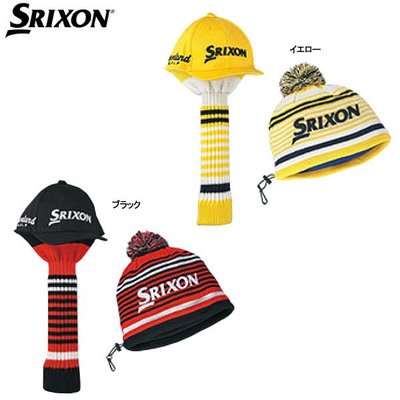 (易達高爾夫)全新原廠SRIXON GGF-70160  球帽+毛帽款桿套禮盒 黃/黑紅 2色