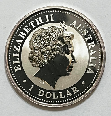 A557 澳洲2000年 龍年生肖1元銀幣 1盎司 BU