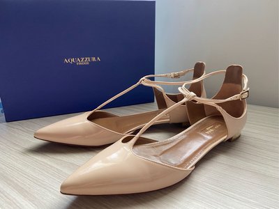 義大利品牌Aquazzura漆皮尖頭平底鞋 梅根王妃愛牌