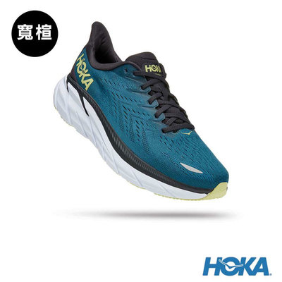 【三鐵共購】【HOKA】(男) Clifton 8 Wide 路跑鞋-珊瑚藍/蝴蝶綠