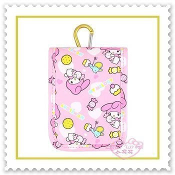 ♥小公主日本精品♥《Melody》美樂蒂 粉色 甜點 糖果 棉花糖 蛋糕 手機袋 收納袋 21019807