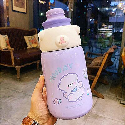 韓版清新可愛小熊大容量吸管保溫杯女學生高顏值運動便攜隨手水杯