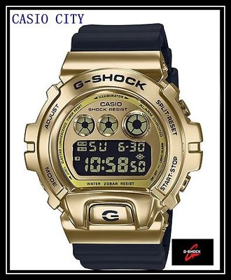 [CASIO CITY]G-SHOCK6900系列高端街頭金屬風潮GM-6900G-9(金)經典三眼錶盤設計搭配鏡面處理