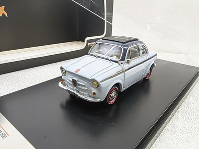 【熱賣精選】汽車模型 車模 收藏模型PREMIUMX 1/43 USN-FIAT Weinsberg 500 菲亞特500合金車模型