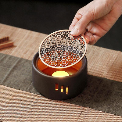 溫茶爐烤橘子底座燭臺溫茶器陶瓷加熱底座蠟燭爐烤茶日式烘茶爐