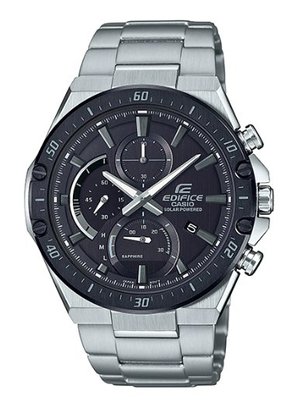 【萬錶行】CASIO EDIFICE 輕薄太陽能藍寶石計時不鏽鋼腕錶 EFS-S560DB-1A