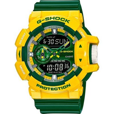G-SHOCK 撞色限量版潮流腕錶(GA-400CS-9A)-黃x綠/51.9mm