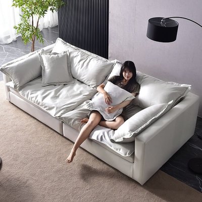 超深坐寬沙發科技布羽絨乳膠現代簡約客廳北歐新款輕奢~特價