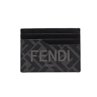 [全新真品代購-F/W22 新品!] FENDI LOGO FF 皮革拼接 信用卡夾 / 名片夾 / 皮夾