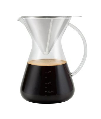 龐老爹咖啡 Driver 地中海不銹鋼濾杯組 金屬濾網 900ml 高質感玻璃壺 台灣製造 2~4人份 贈咖啡篩粉器