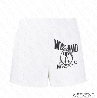 【WEEKEND】 MOSCHINO Milano Question Mark 問號 短褲 棉褲 白色 20春夏