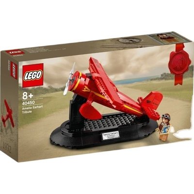 【全新正品】樂高LEGO40450致敬航空女飛行員限定紅飛機積木爆款