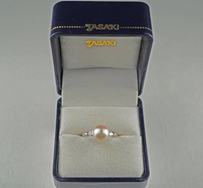 TASAKI 田崎真珠 9.2mmAkoya珍珠 PT900鉑金 白金 鑽石戒指
