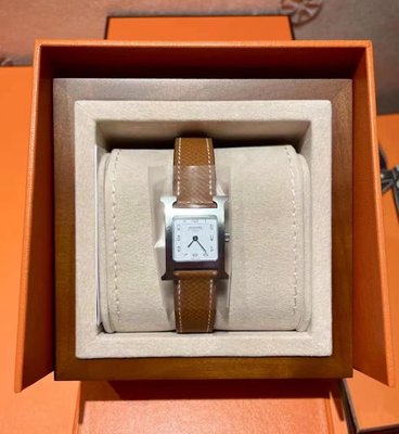 秒發！ #Hermes 愛馬仕經典 大象灰/金棕色 H手錶專櫃超值配貨