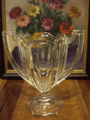 歐洲古物時尚雜貨 獎杯造型 玻璃器皿 飲料杯 花器 擺飾品 古董收藏