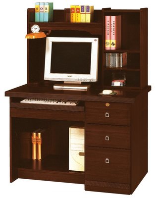 辦公家具 電腦桌 書桌椅 多用途電腦桌 3.5尺胡桃王子電腦桌（7）屏東市 廣新家具行