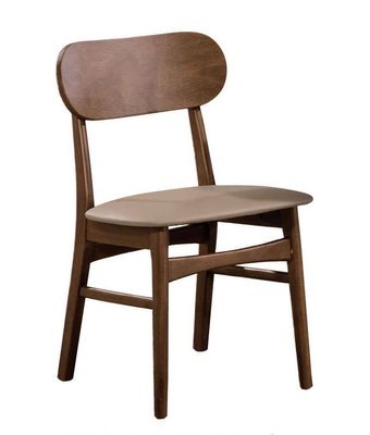 【生活家傢俱】HT-178-11：胡桃色實木餐椅【台中家具】書桌椅 洽談椅 皮墊+實木腳 造型椅 北歐風餐椅