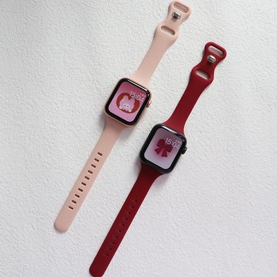 +io好物/iwatch8表帶apple watch7s65蘋果手表帶液態硅膠蝴蝶扣小眾女/效率出貨