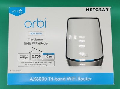 NetGear Orbi RBK860 AX6000 三頻 WiFi 6 Mesh 延伸系統 路由器 - 不含衛星分享器