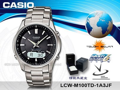 CASIO 卡西歐 手錶專賣店 國隆 LCW-M100TD-1A3 JF 男錶 電波錶 日系 鈦金屬錶帶 黑面 太陽能