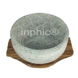 INPHIC-天然石石鍋（20cm)--韓國拌飯大醬湯必備 附木製底座