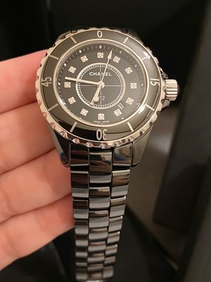 保證專櫃真品 新款錶扣‼️附保證卡、保固‼️92成新 12鑽 33mm Chanel 香奈兒 J12 陶瓷錶 白色 黑色